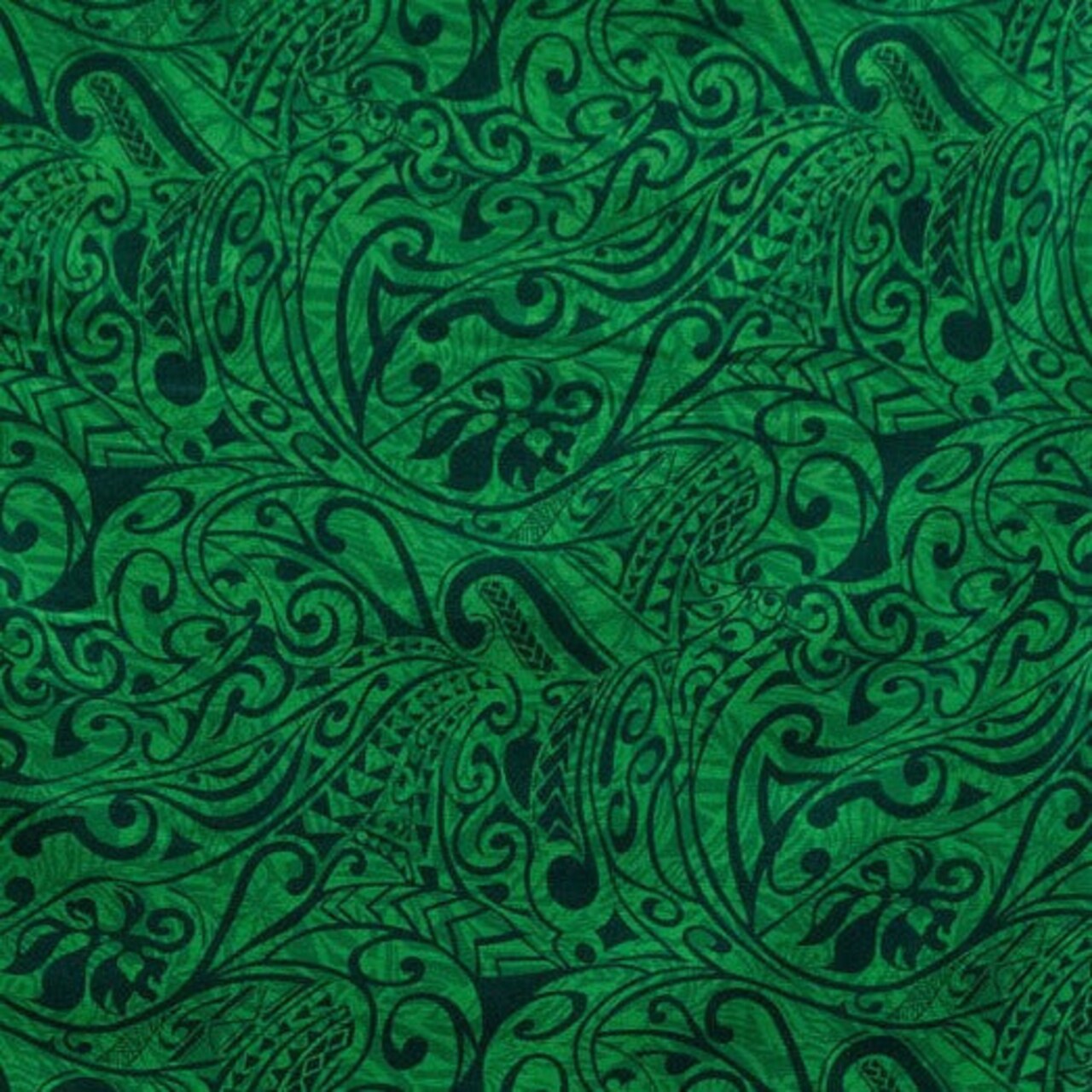 1 Yard Polynesian Tribal Stems & Leaves Cotton Light Barkcloth Fabric 36in L x 45in W
